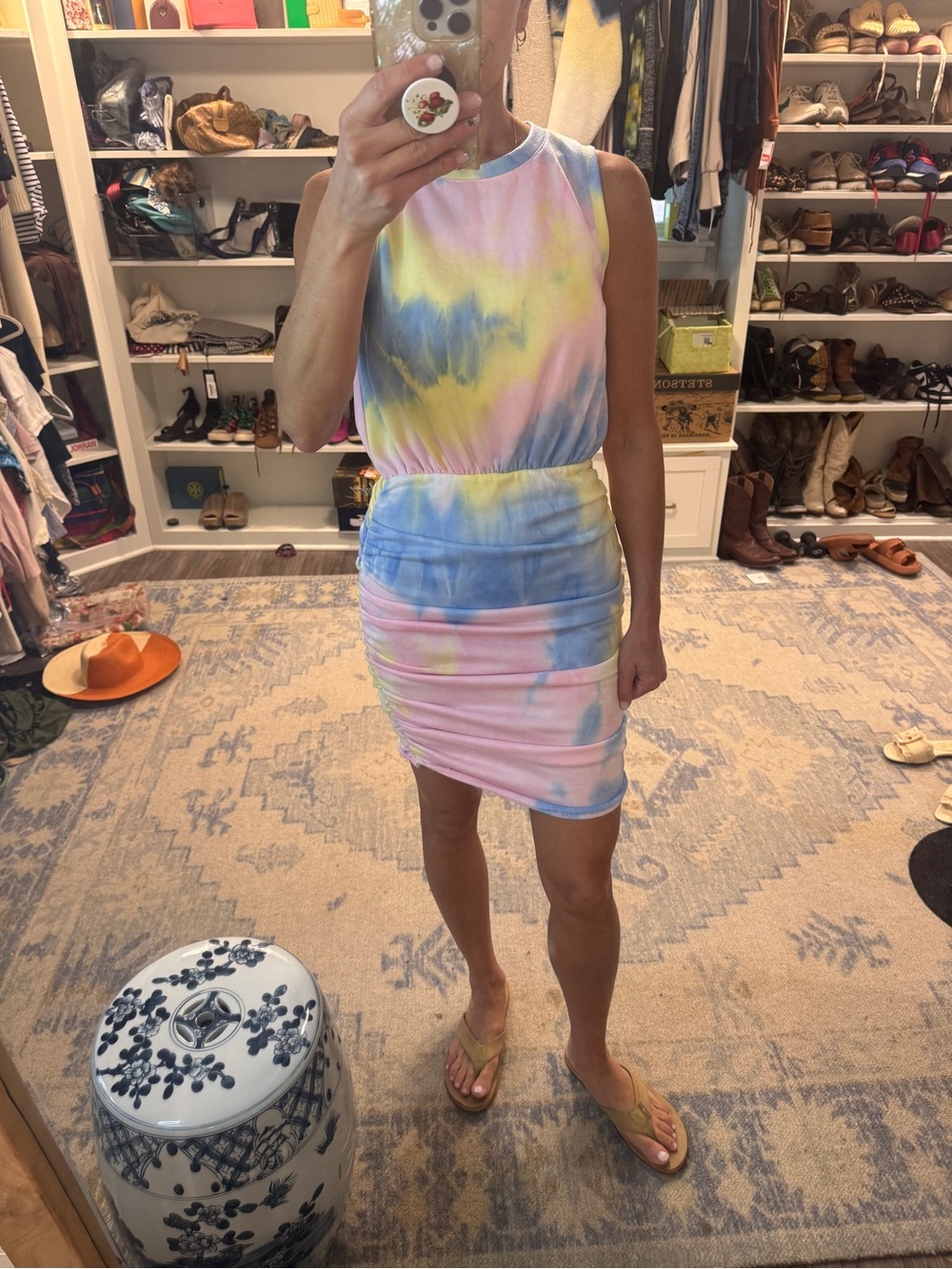 Vici Pastel Tie-Dye Sleeveless Bodycon Dress (Pink, Blue, Yellow)